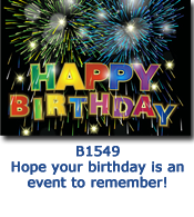 B1549 Fireworks Custom Birthday Card
